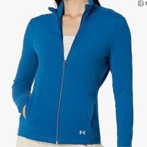 Under Armour UA Full Zip Motion Jacket Size 1X Blue Pockets
